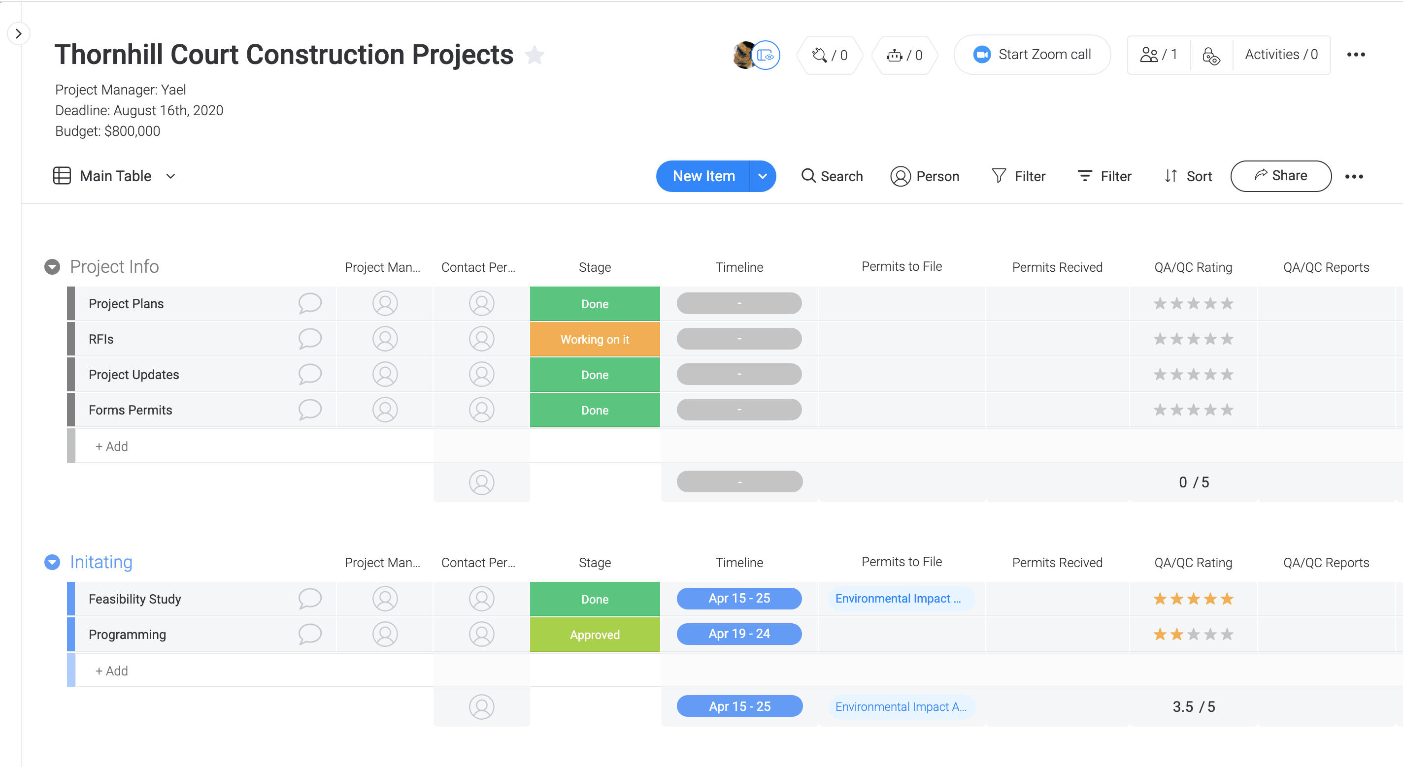 General contractor solution template | monday.com
